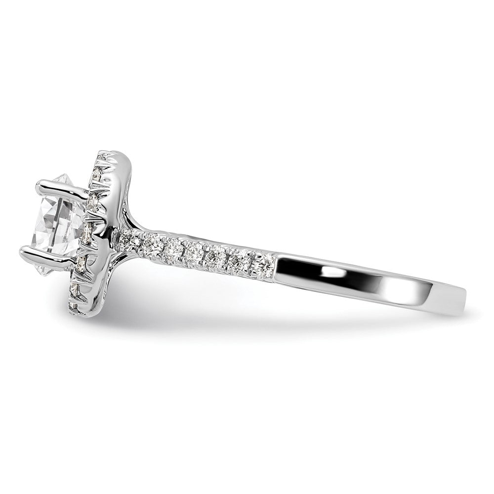 14k White Gold 1/2 Ct. Lab Grown Diamond VS/SI+ G+ 1 1/2 Ct. Center Round Semi Mount Engagement Ring