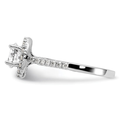 14k White Gold 1/2 Ct. Lab Grown Diamond VS/SI+ G+ 1 1/2 Ct. Center Round Semi Mount Engagement Ring