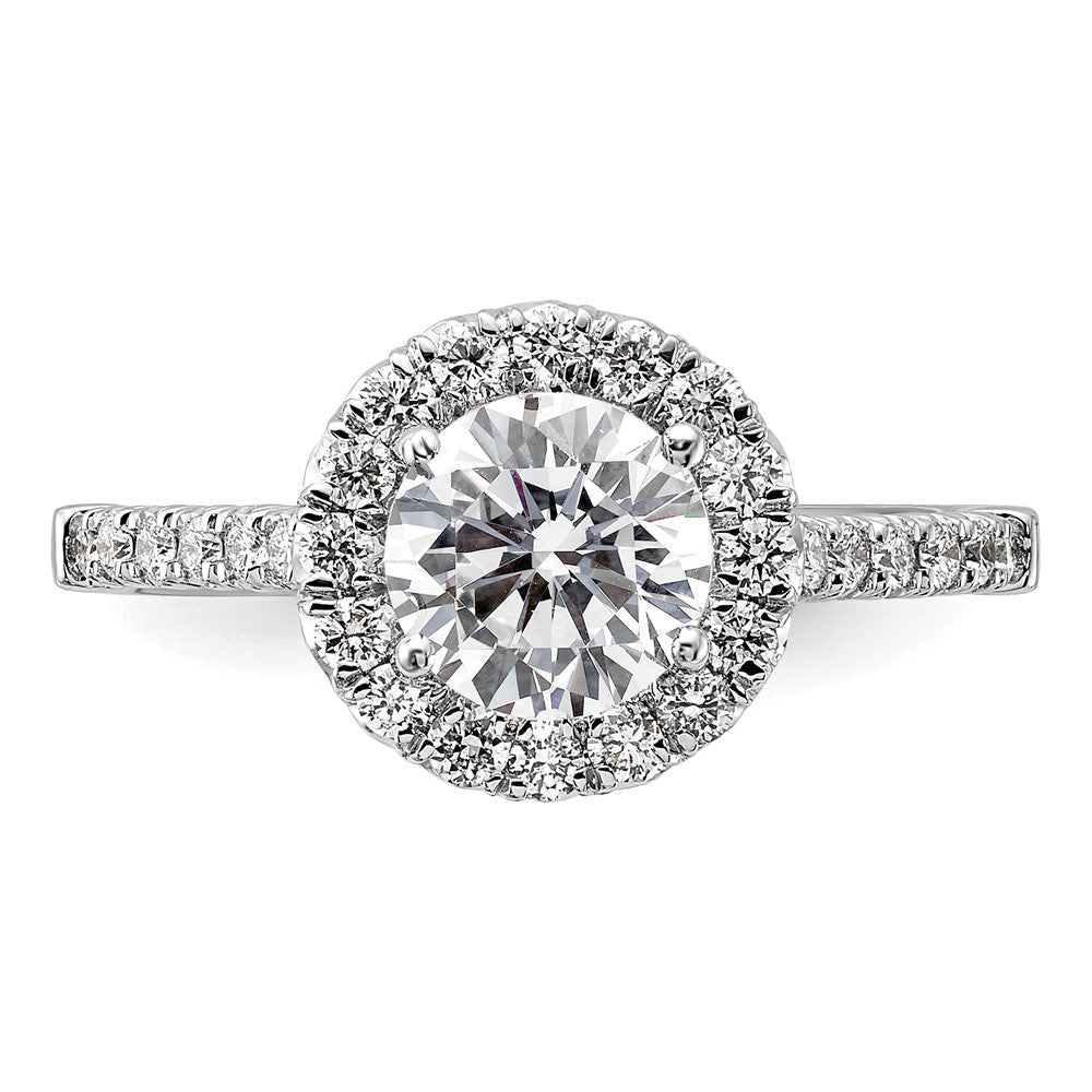14k White Gold 1/2 Ct. Lab Grown Diamond VS/SI+ G+ 1 1/2 Ct. Center Round Semi Mount Engagement Ring