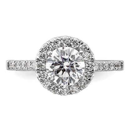 14k White Gold 1/2 Ct. Lab Grown Diamond VS/SI+ G+ 1 1/2 Ct. Center Round Semi Mount Engagement Ring