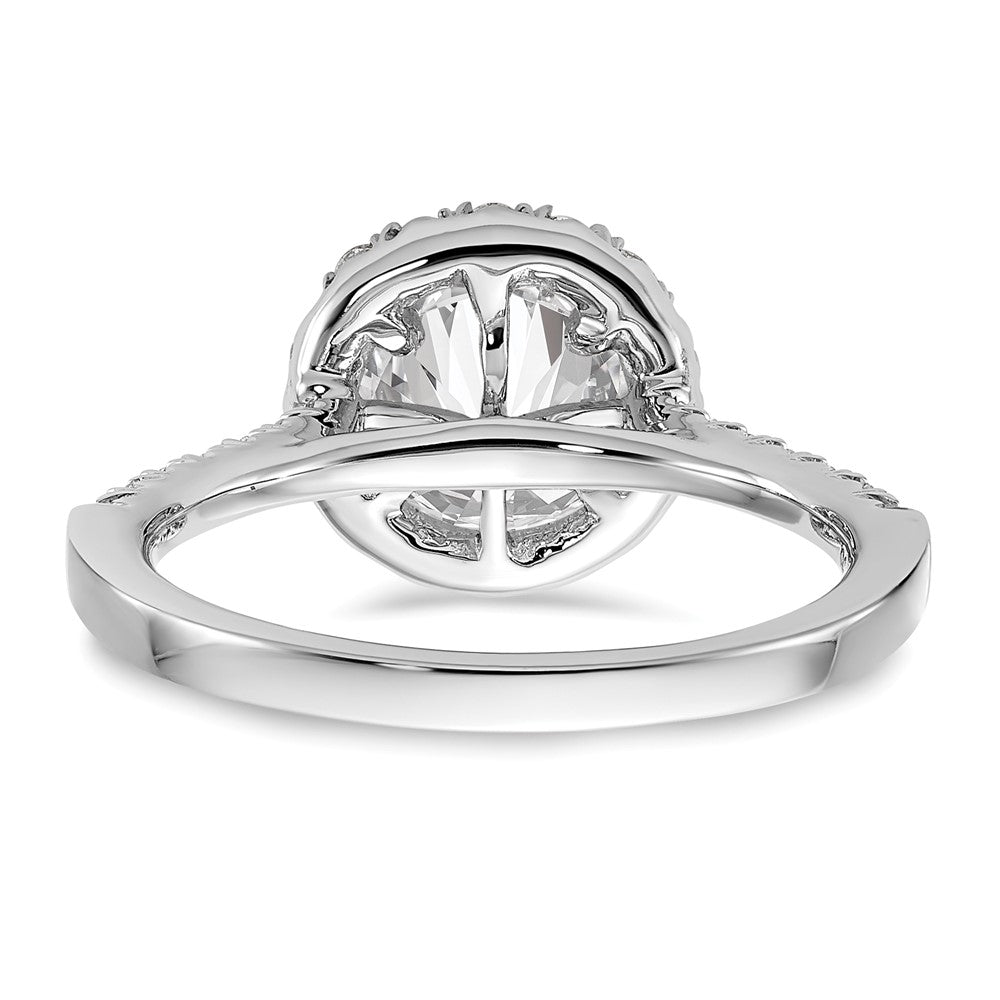 14k White Gold 1/2 Ct. Lab Grown Diamond VS/SI+ G+ 1 1/2 Ct. Center Round Semi Mount Engagement Ring