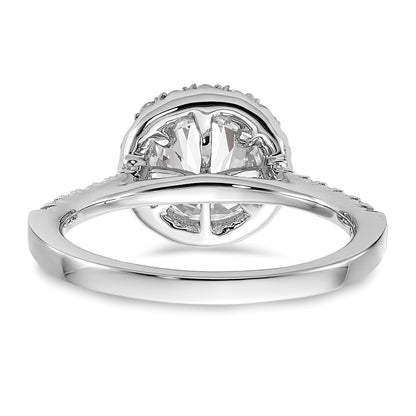 14k White Gold 1/2 Ct. Lab Grown Diamond VS/SI+ G+ 1 1/2 Ct. Center Round Semi Mount Engagement Ring