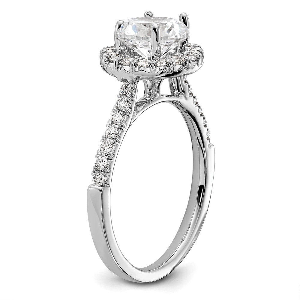14k White Gold 1/2 Ct. Lab Grown Diamond VS/SI+ G+ 1 1/2 Ct. Center Round Semi Mount Engagement Ring