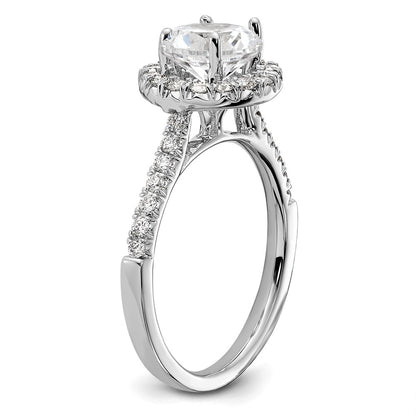 14k White Gold 1/2 Ct. Lab Grown Diamond VS/SI+ G+ 1 1/2 Ct. Center Round Semi Mount Engagement Ring