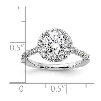14k White Gold 1/2 Ct. Lab Grown Diamond VS/SI+ G+ 1 1/2 Ct. Center Round Semi Mount Engagement Ring