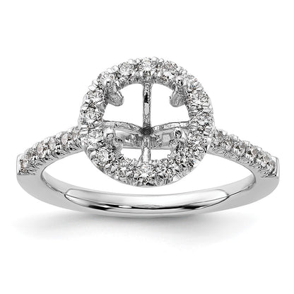 14k White Gold 1/2 Ct. Lab Grown Diamond VS/SI+ G+ 1 1/2 Ct. Center Round Semi Mount Engagement Ring