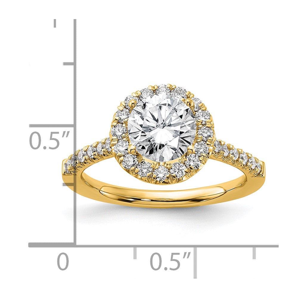 14k Yellow Gold 1/2 Ct. Lab Grown Diamond VS/SI+ G+ 1 1/2 Ct. Center Round Engagement Ring