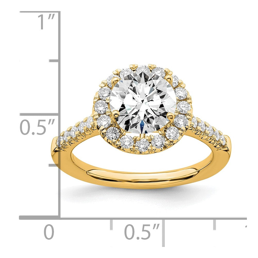 14k Yellow Gold 1/2 Ct. Lab Grown Diamond VS/SI+ G+ 2 Ct. Center Round Engagement Ring