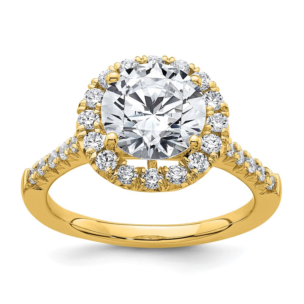 14k Yellow Gold Lab Grown Diamond VS/SI FGH Halo Engagement Semi-mount Ring