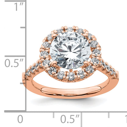 14k Rose Gold White 5/8 Ct. Lab Grown Diamond VS/SI+ G+ 3 Ct. Center Round Engagement Ring