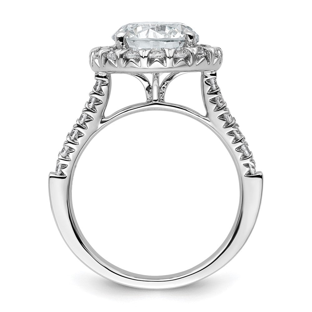 14K White Gold Lab Grown Diamond VS/SI+ G+ Halo Engagement Semi-mount Ring