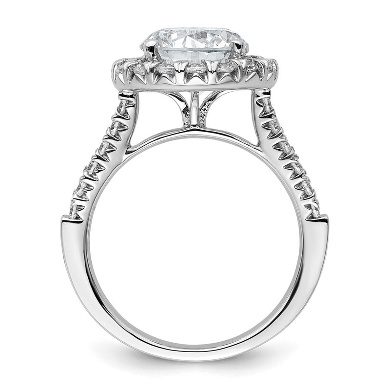 14K White Gold Lab Grown Diamond VS/SI+ G+ Halo Engagement Semi-mount Ring
