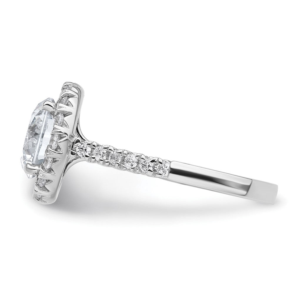 14K White Gold Lab Grown Diamond VS/SI+ G+ Halo Engagement Semi-mount Ring