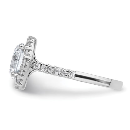 14K White Gold Lab Grown Diamond VS/SI+ G+ Halo Engagement Semi-mount Ring