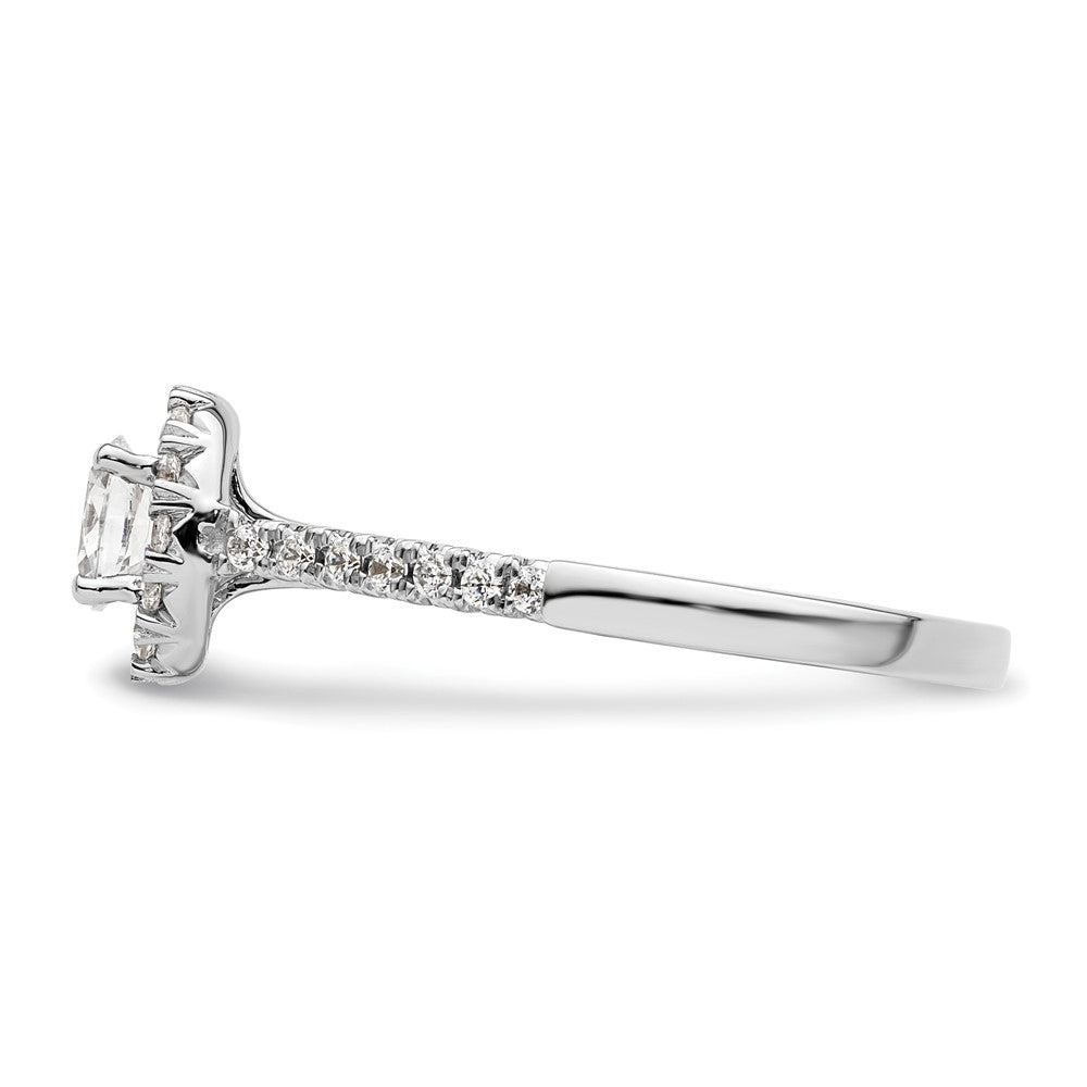14kw Oval Halo Simulated Diamond Engagement Ring