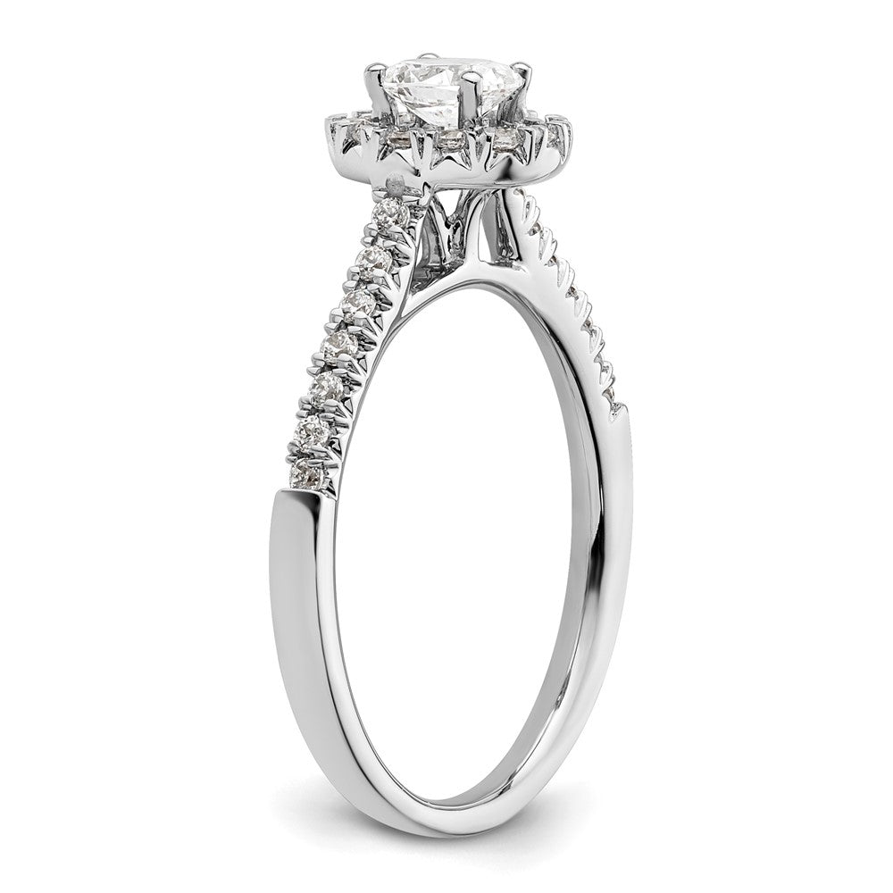 14kw Oval Halo Simulated Diamond Engagement Ring