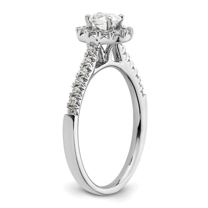 14kw Oval Halo Simulated Diamond Engagement Ring