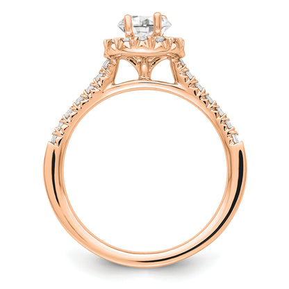 14k Rose Gold 1/3 Ct. Lab Grown Diamond VS/SI+ G+ 1/2 Ct. Center Oval Halo Engagement Ring