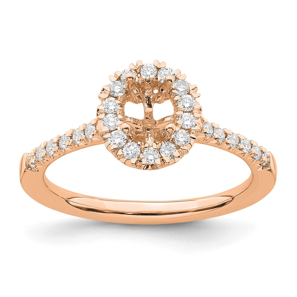 14k Rose Gold 7/8 Ct. Lab Grown Diamond VS/SI+ G+ Oval Halo Engagement Ring