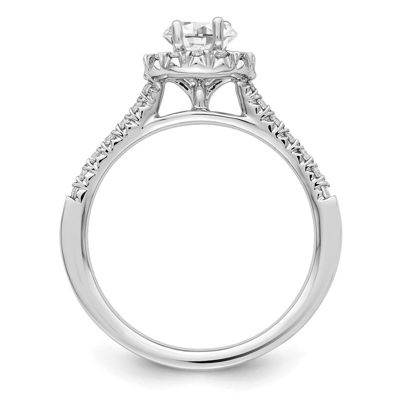 14k White Gold 1/3 Ct. Lab Grown Diamond VS/SI+ G+ 1/2 Ct. Center Oval Halo Engagement Ring