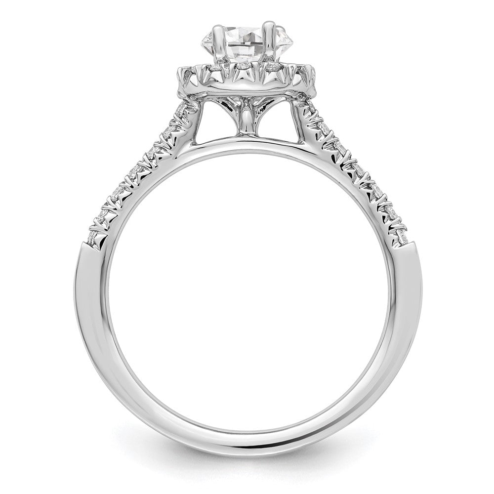 14kw Oval Halo Simulated Diamond Engagement Ring