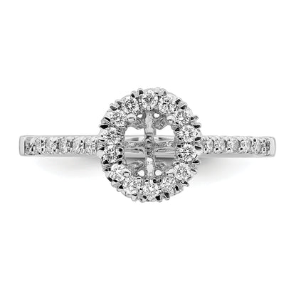 14kw Oval Halo Simulated Diamond Engagement Ring
