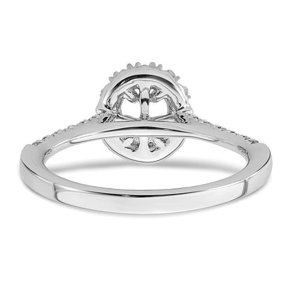 14kw Oval Halo Simulated Diamond Engagement Ring