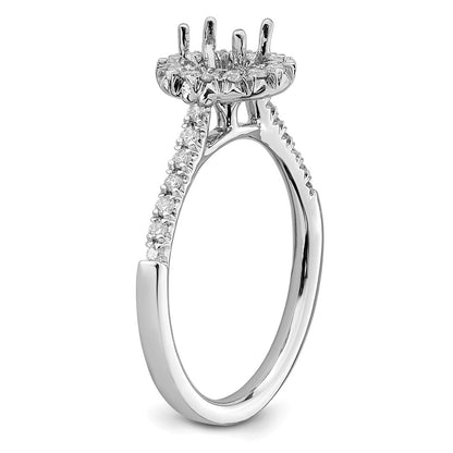 14kw Oval Halo Simulated Diamond Engagement Ring