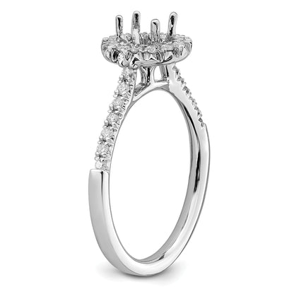 14k White Gold 7/8 Ct. Lab Grown Diamond VS/SI+ G+ Oval Halo Engagement Ring