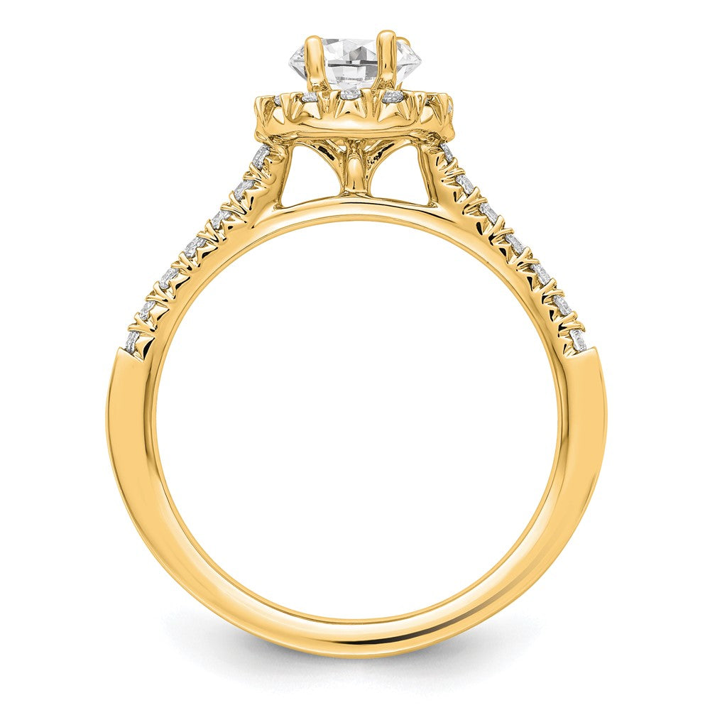 True Origin 14K Yellow Gold 1/3 carat Lab Grown Diamond VS+ F+ Semi-Mount Oval Halo Engagement Ring
