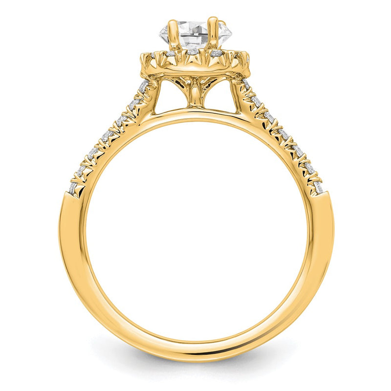 True Origin 14K Yellow Gold 1/3 carat Lab Grown Diamond VS+ F+ Semi-Mount Oval Halo Engagement Ring
