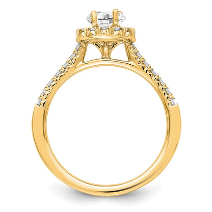 14K Yellow Gold True Origin Lab Grown Diamond Vs+ F+ Complete Oval Halo Eng. R