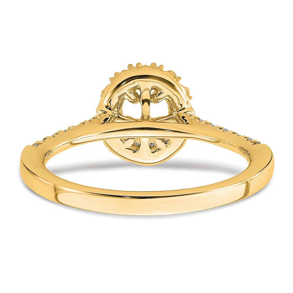 14K Yellow Gold True Origin Lab Grown Diamond Vs+ F+ Complete Oval Halo Eng. R