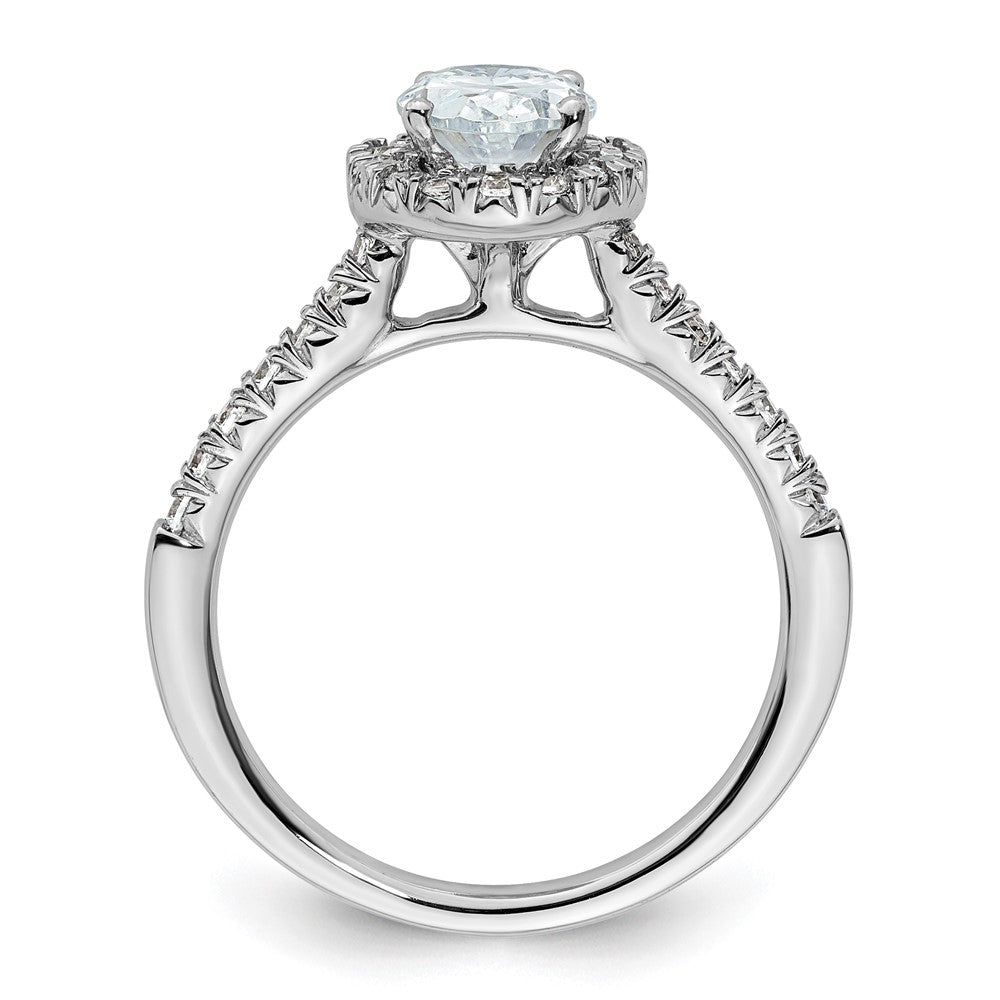 14kw Oval Halo Simulated Diamond Engagement Ring
