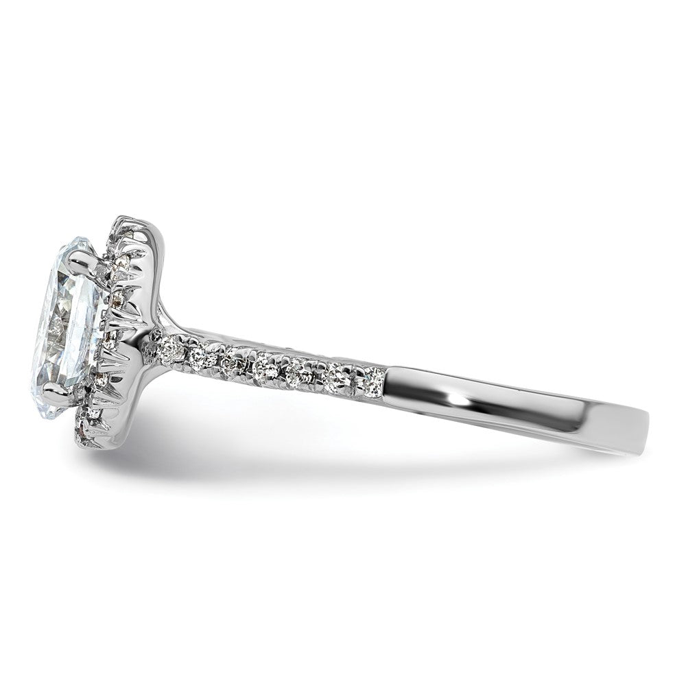 14kw Oval Halo Simulated Diamond Engagement Ring
