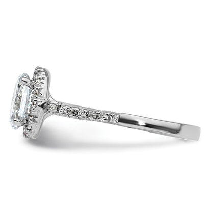 14kw Oval Halo Simulated Diamond Engagement Ring