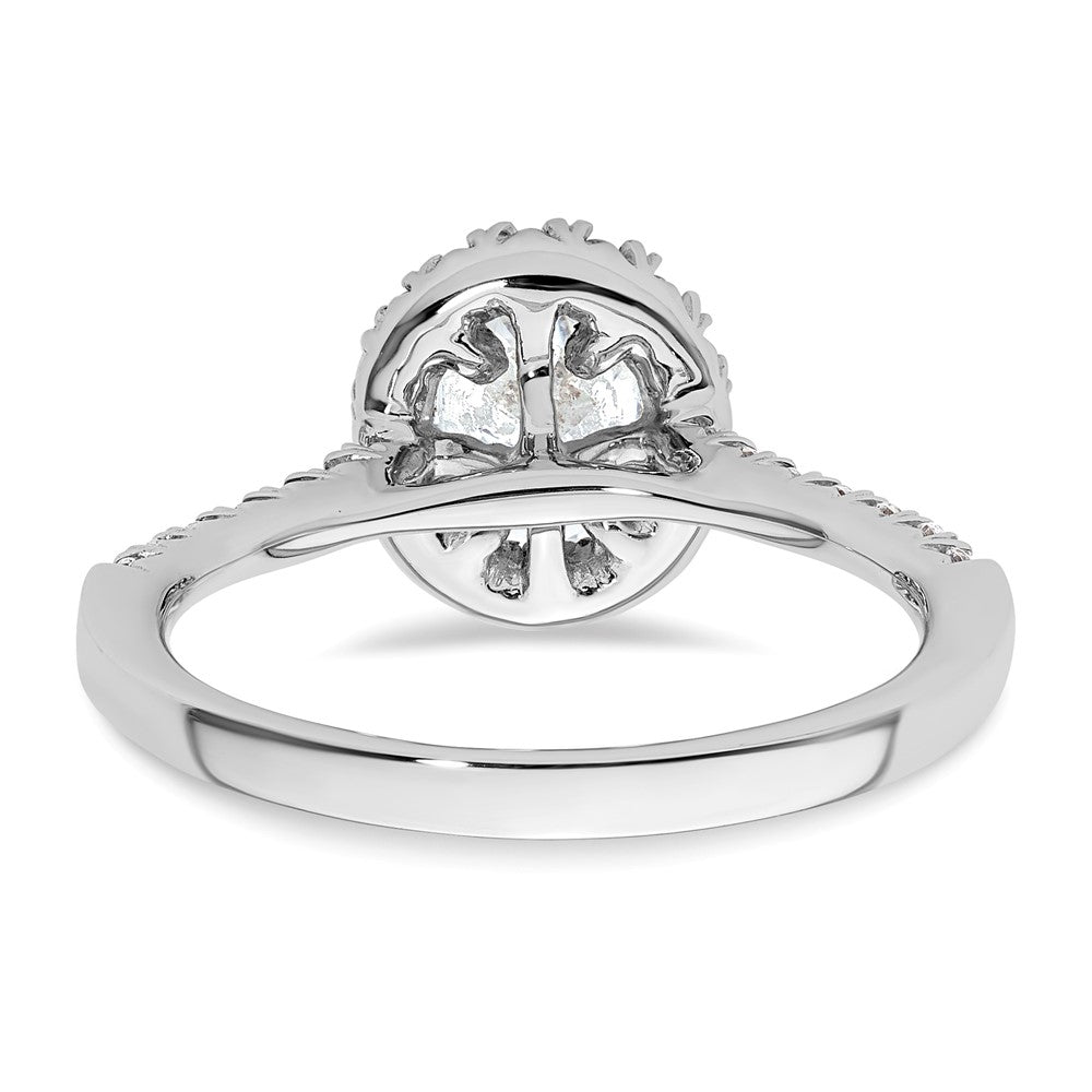 14kw Oval Halo Simulated Diamond Engagement Ring