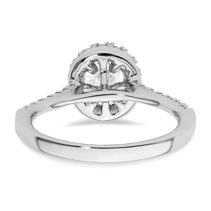 14kw Oval Halo Simulated Diamond Engagement Ring
