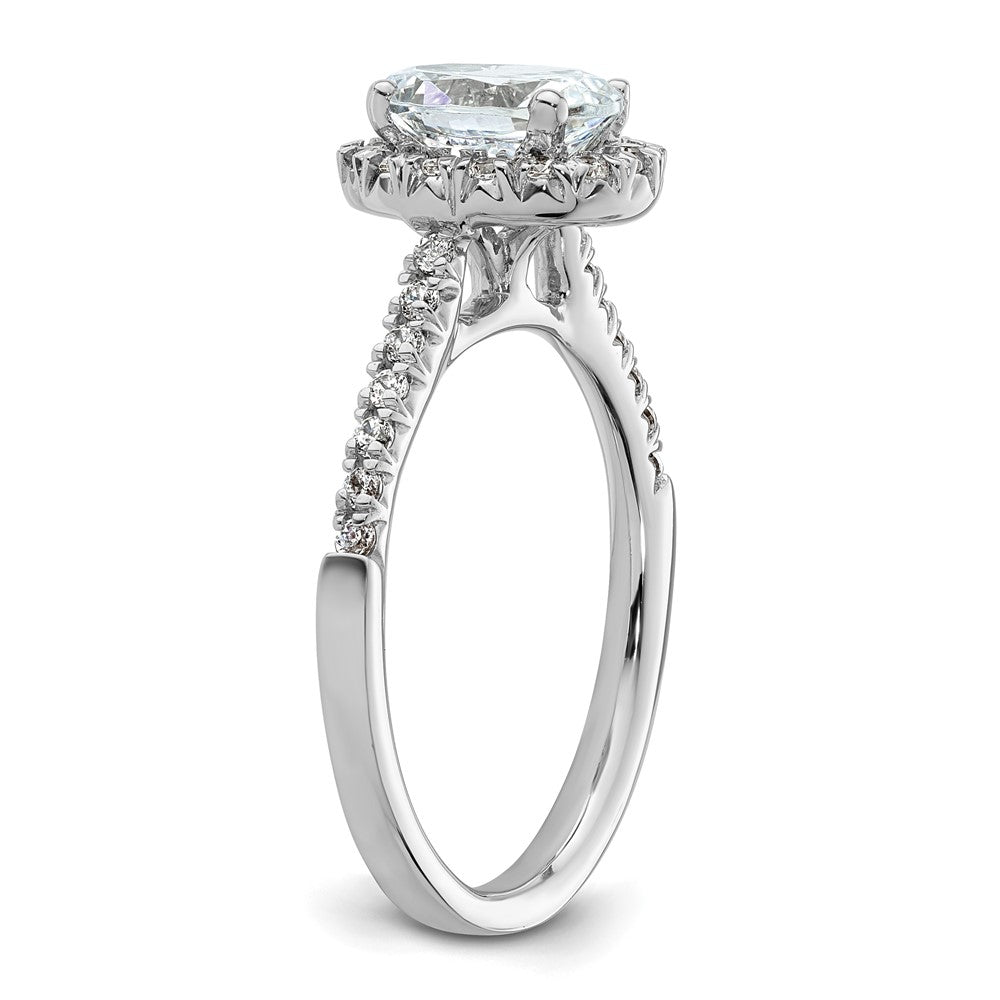 14kw Oval Halo Simulated Diamond Engagement Ring