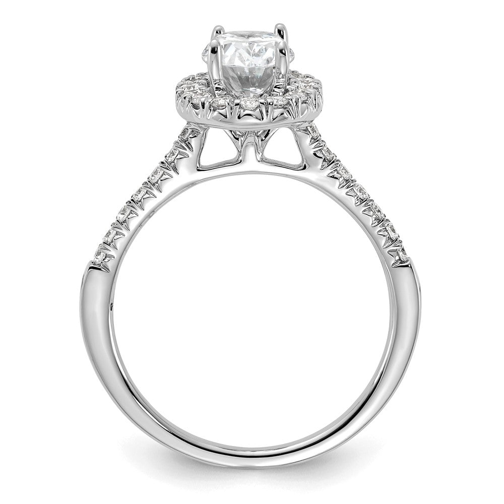 14kw Oval Halo Simulated Diamond Engagement Ring