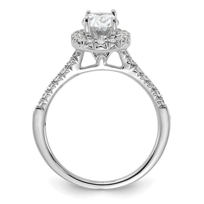14kw Oval Halo Simulated Diamond Engagement Ring