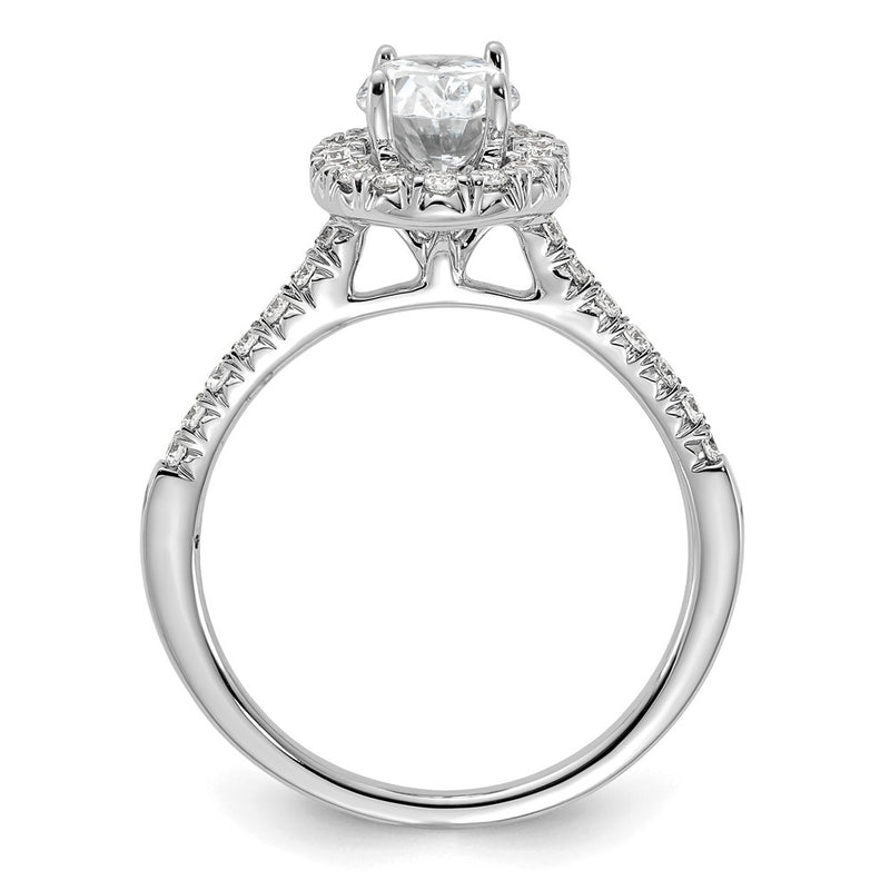 14kw Oval Halo Simulated Diamond Engagement Ring