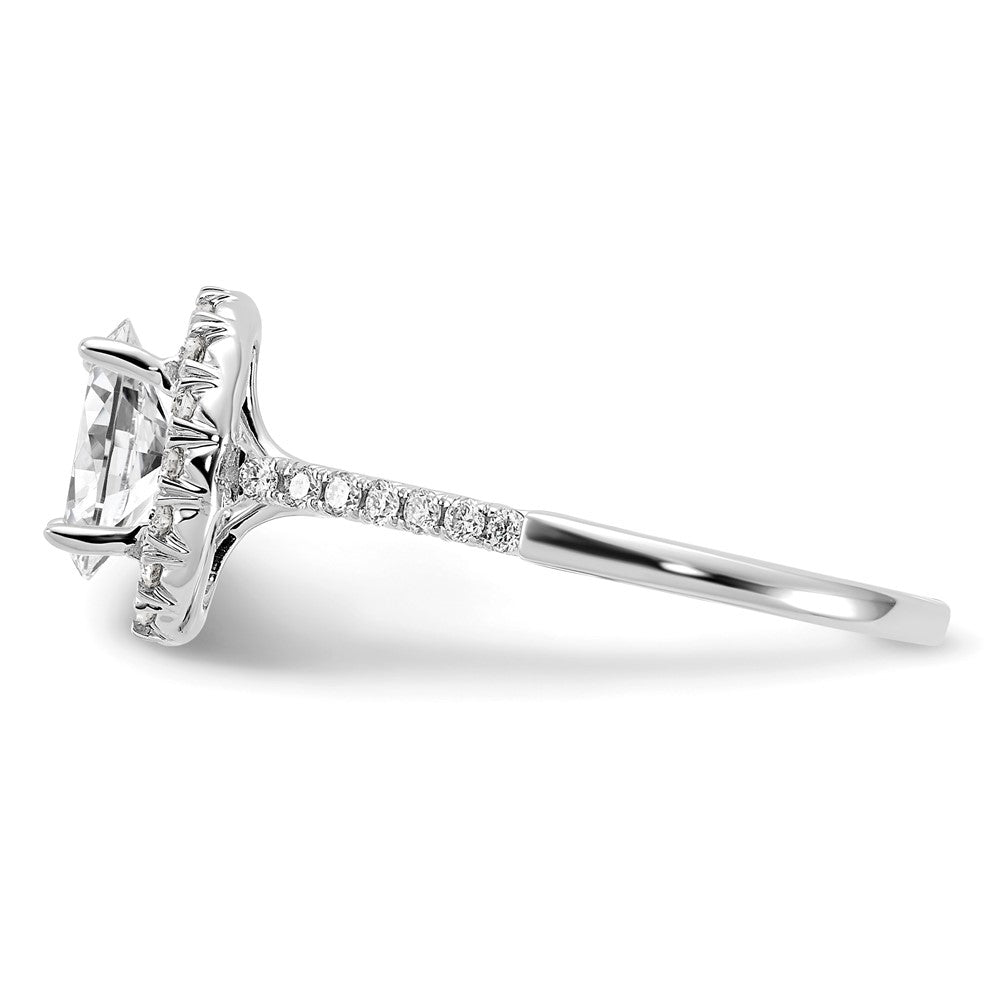 14kw Oval Halo Simulated Diamond Engagement Ring