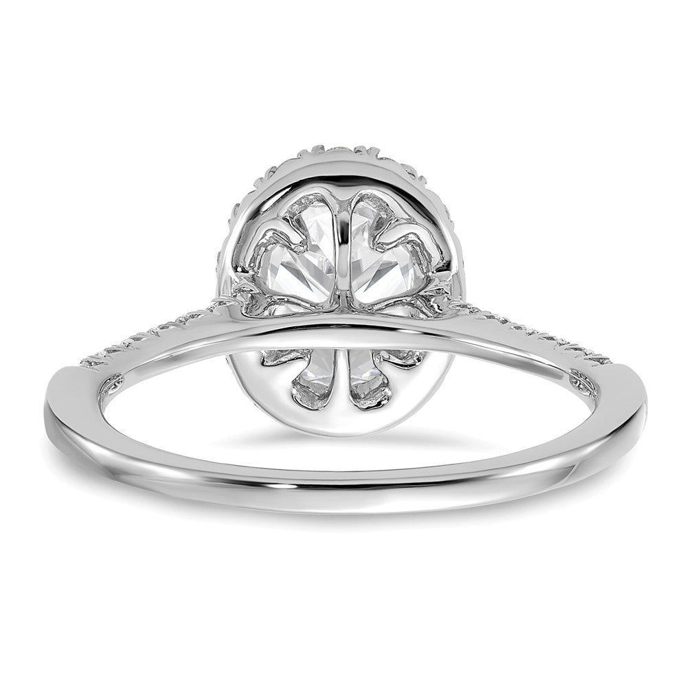 14kw Oval Halo Simulated Diamond Engagement Ring