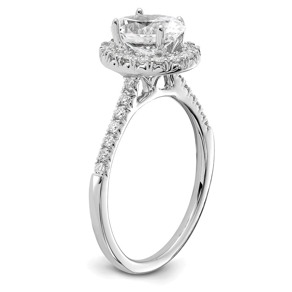 14kw Oval Halo Simulated Diamond Engagement Ring