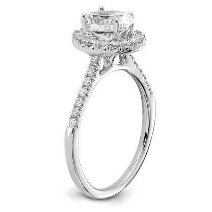 14kw Oval Halo Simulated Diamond Engagement Ring