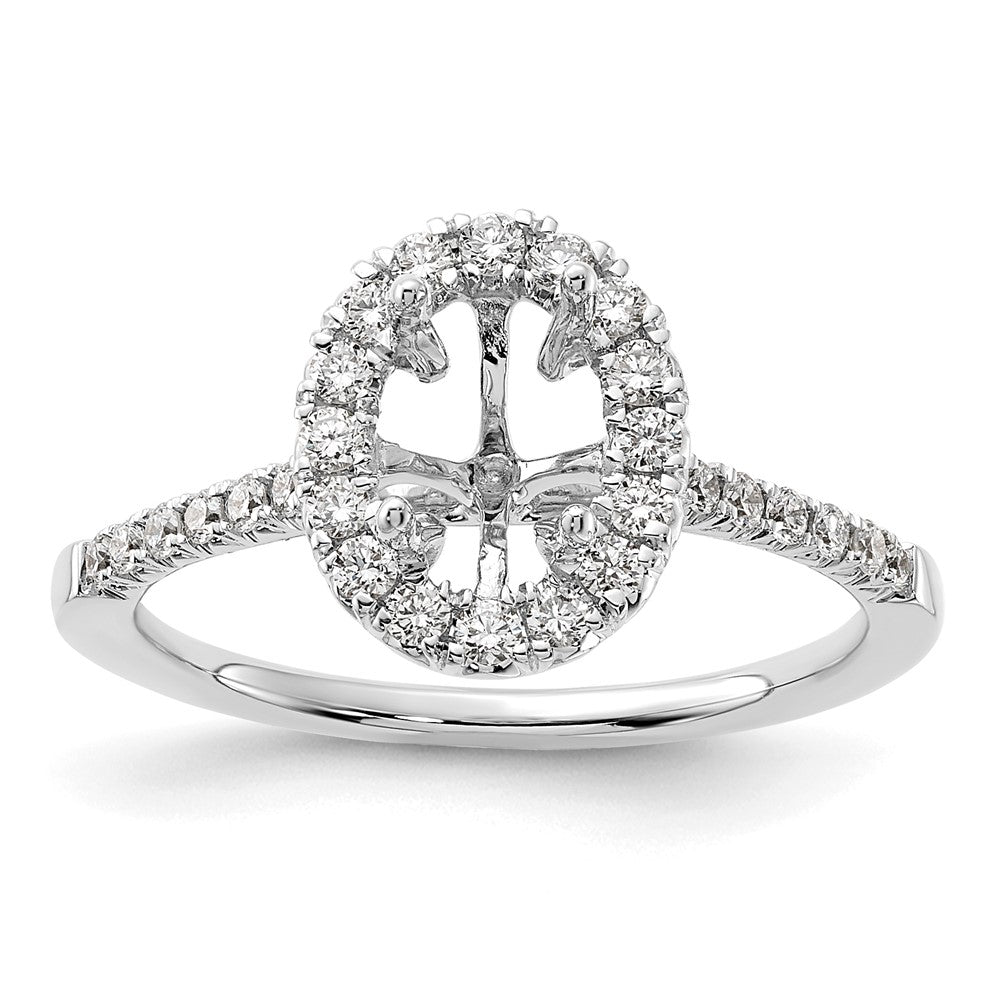 14kw Oval Halo Simulated Diamond Engagement Ring