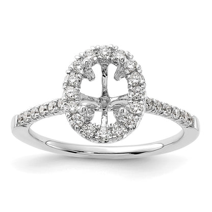 14kw Oval Halo Simulated Diamond Engagement Ring