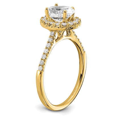 14k Yellow Gold 7/8 Ct. Lab Grown Diamond VS/SI+ G+ Oval Halo Engagement Ring