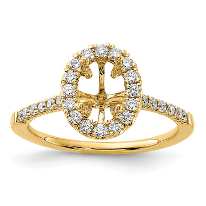 14k Yellow Gold 7/8 Ct. Lab Grown Diamond VS/SI+ G+ Oval Halo Engagement Ring